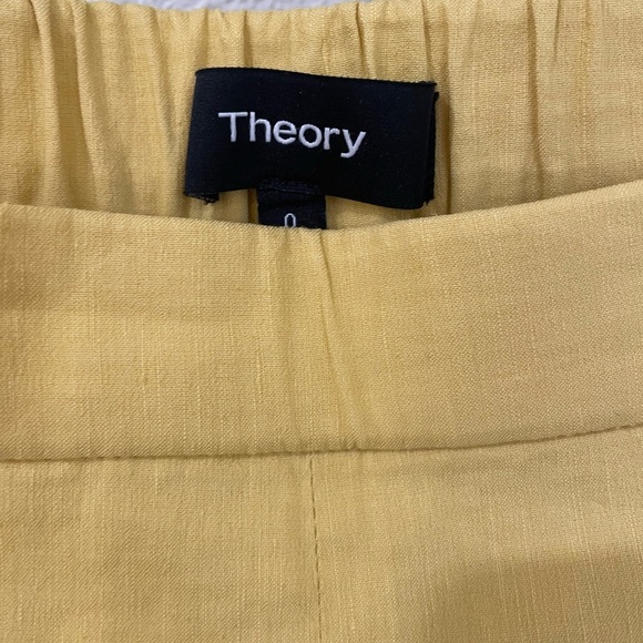 Theory Women’s Basic Pull-On Pants Linen Eco Crunch Wash Size 0 - Picture 3 of 8